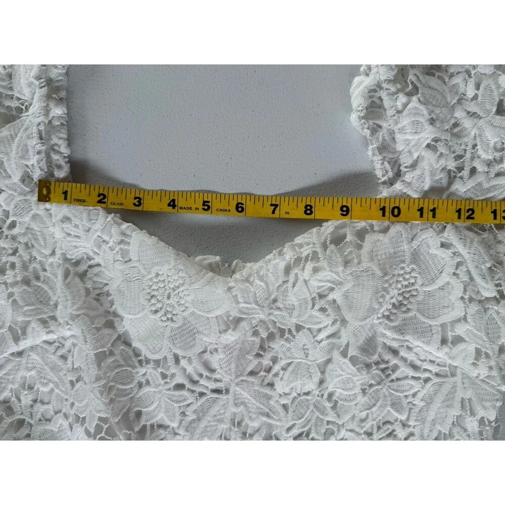 JJ's House Adelita White Lace Midi Dress Size L #312108 - Picture 13 of 16